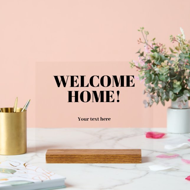 Welcome home personalised acrylic sign (Wedding)