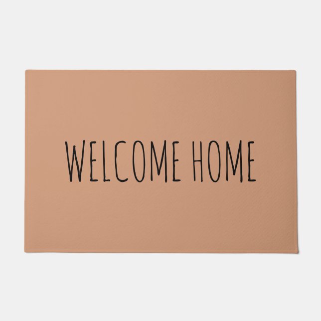 Welcome Home Rae Dunn Inspired Home Decor Cute Doormat (Front)