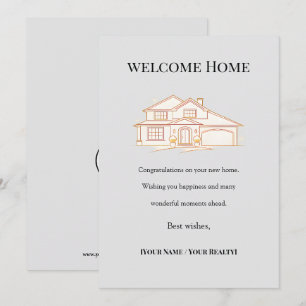 Welcome Home Real Estate Card Elegant Gold