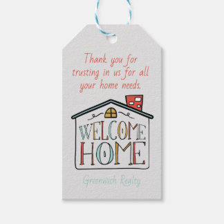 Welcome Home Real Estate Client Gift Tag Label