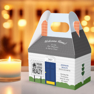 Welcome Home Realtor Logo Blue Door Gift Box