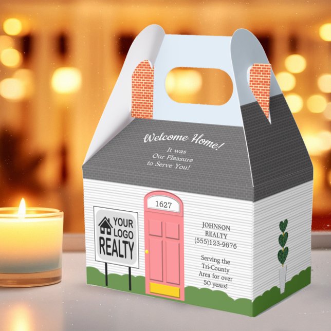 Welcome Home Realtor Logo Pink Door Gift Box (Creator Uploaded)