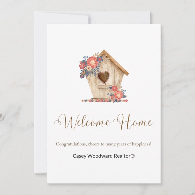 Welcome Home Realtor Personalised  Card (Front)
