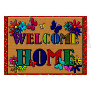 Welcome Home Sign Butterfly Floral