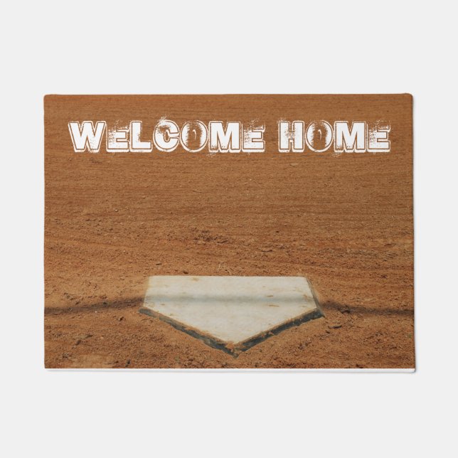 Welcome Home Softball/Baseball Home Plate Doormat (Front)