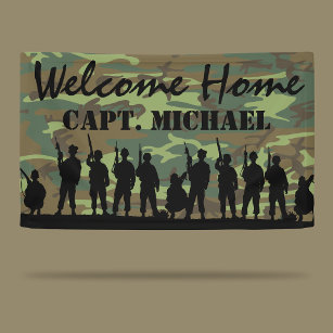 Welcome Home Soldier   Military Camouflage Banner