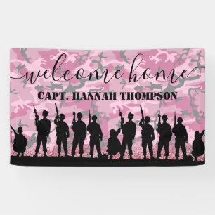 Welcome Home Soldier   Military Pink Girly Banner