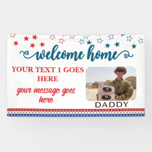 Welcome Home Soldier Patriotic Photo Custom  Banner