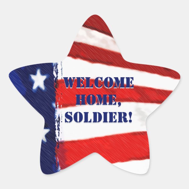 Welcome Home, Soldier! Star Shape Flag Stickers (Front)