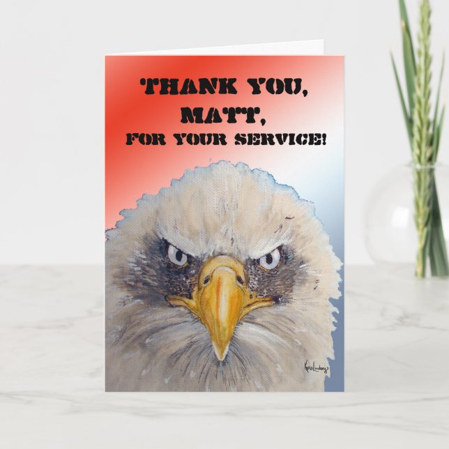 Welcome Home Thank Your For Your Service Military Thank You Card (Front)