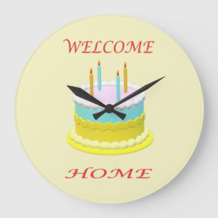 welcome home tick tock large clock