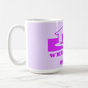 WELCOME HOME TWO SHADES OF PURPLE PLUS LOGO COFFEE MUG