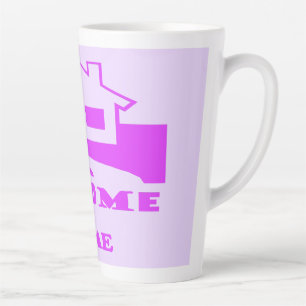 WELCOME HOME TWO SHADES OF PURPLE PLUS LOGO LATTE MUG