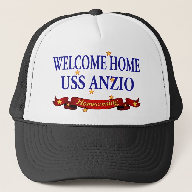 Welcome Home USS Anzio Trucker Hat (Front)
