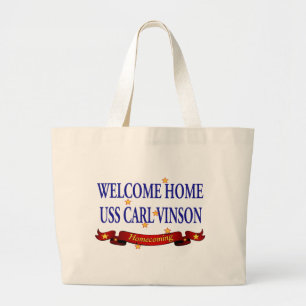 Welcome Home USS Carl Vinson Large Tote Bag