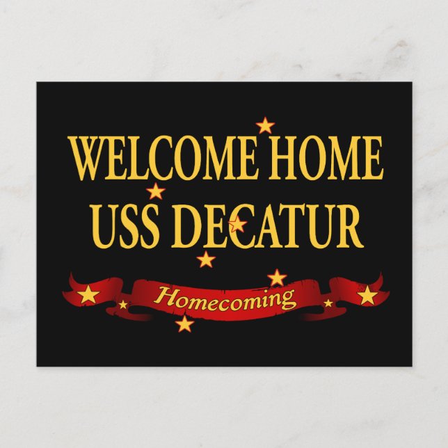 Welcome Home USS Decatur Postcard (Front)