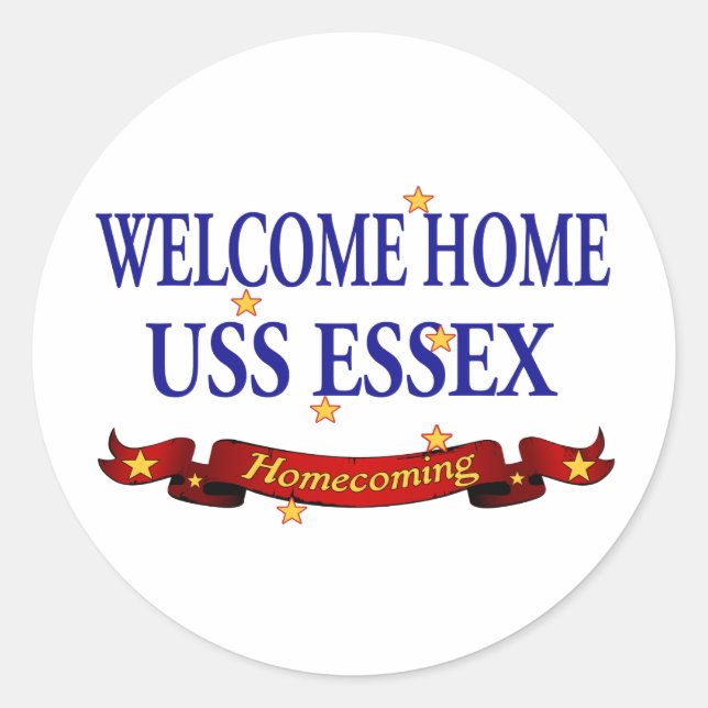 Welcome Home USS Essex Classic Round Sticker (Front)