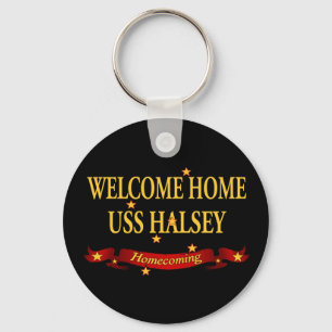 Welcome Home USS Halsey Key Ring