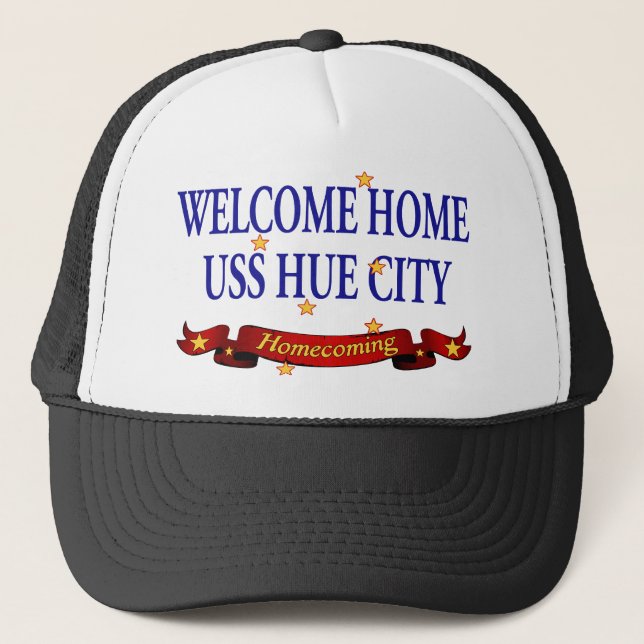 Welcome Home USS Hue City Trucker Hat (Front)