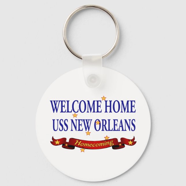 Welcome Home USS New Orleans Key Ring (Front)