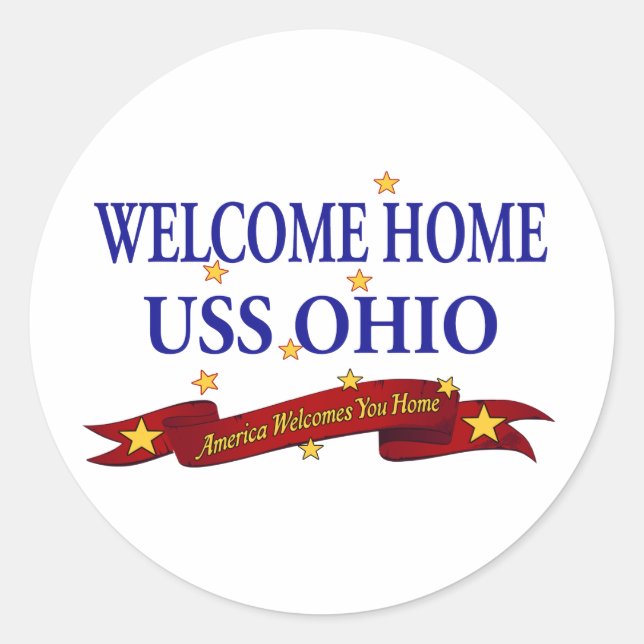 Welcome Home USS Ohio Classic Round Sticker (Front)