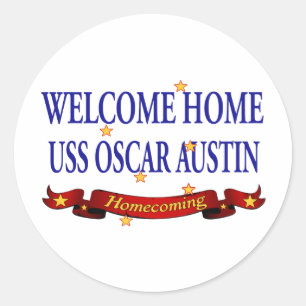 Welcome Home USS Oscar Martin Classic Round Sticker