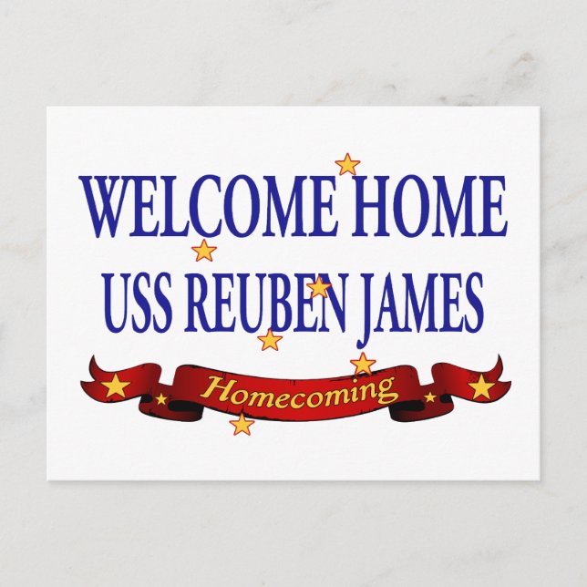 Welcome Home USS Reuben James Postcard (Front)