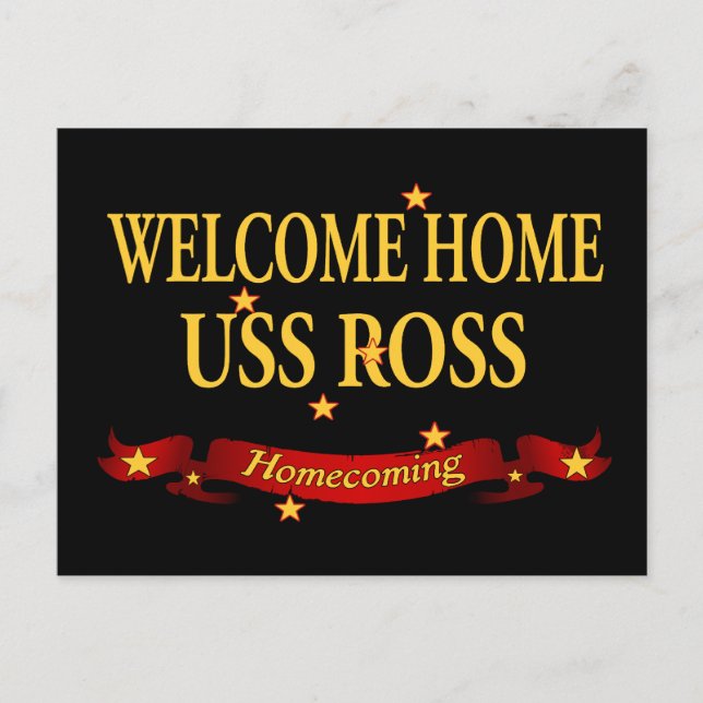 Welcome Home USS Ross Postcard (Front)