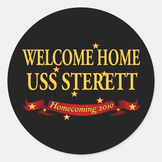 Welcome Home USS Sterett Classic Round Sticker (Front)