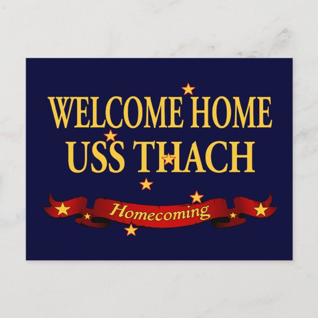 Welcome Home USS Thach Postcard (Front)