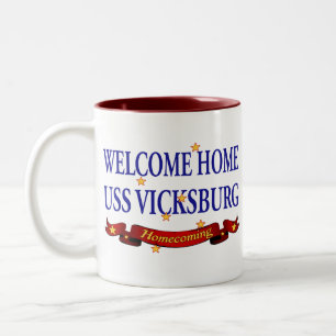Welcome Home USS Vicksburg Two-Tone Coffee Mug