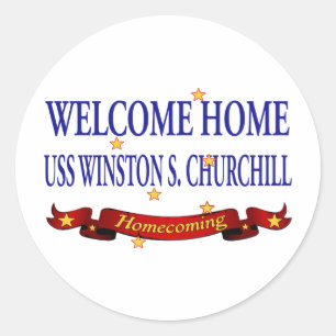 Welcome Home USS Winston S. Churchill Classic Round Sticker