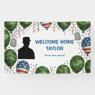 Welcome Home Veteran Banner – Patriotic Camo 