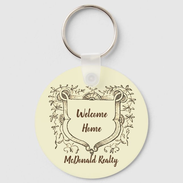 Welcome Home Vintage Shield Realty Promotional Key Ring (Front)