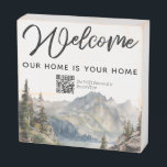 Welcome home wifi password wooden box sign<br><div class="desc">Make your guests feeling special! This wood sign can be personalised with your quote and wifi password. Use it to welcome your friends or even for your bed and breakfast. It features a forest design for a rustic chic accent.</div>