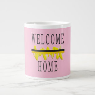 WELCOME HOME WORDS AND PATTERNS ART LARGE COFFEE MUG