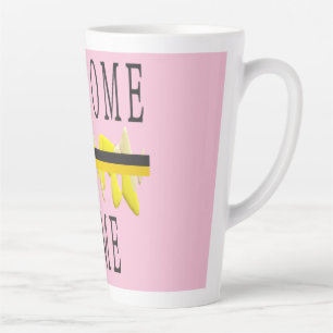 WELCOME HOME WORDS AND PATTERNS ART LATTE MUG