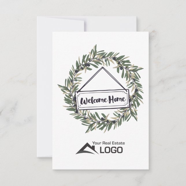 Welcome Home Wreath Custom Real Estate Card (Front)