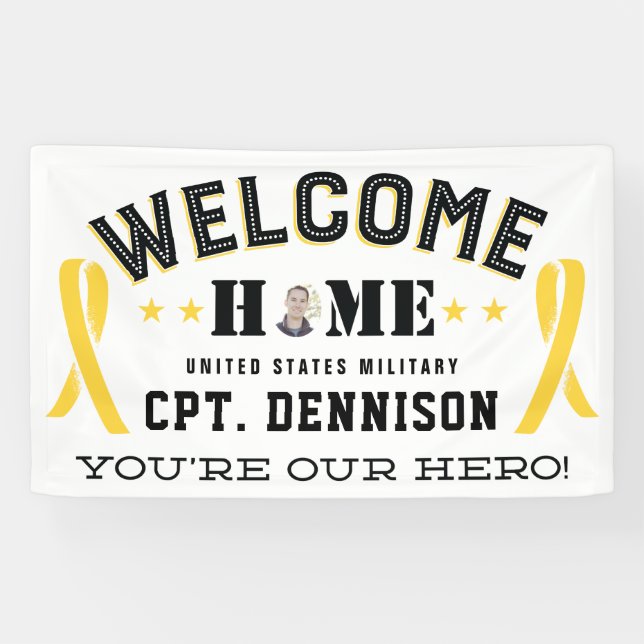 Welcome Home Yellow Ribbon Deployment Banner (Horizontal)