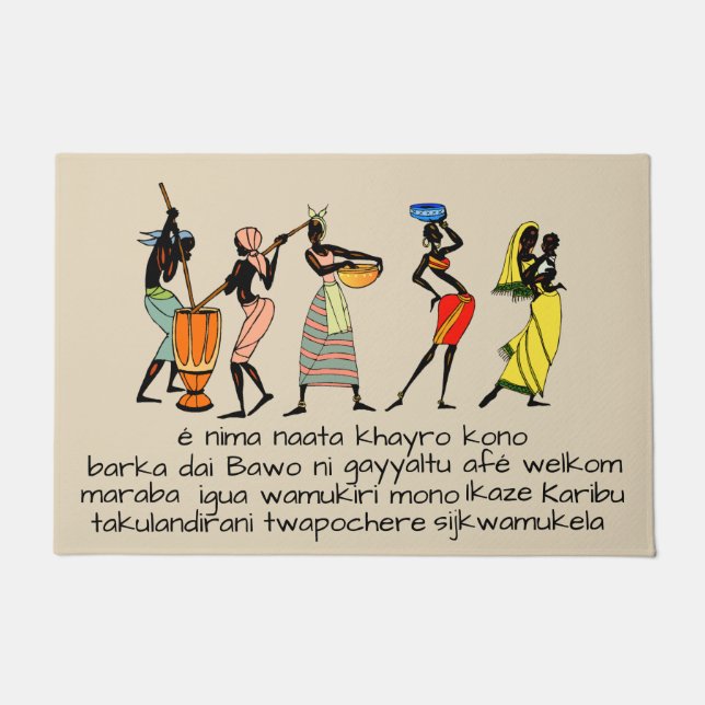 Welcome in 12 African languages Doormat (Front)