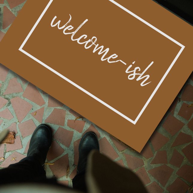"Welcome-ish" Funny Introvert Antisocial Door Mat (You are welcome-ish! A funny, cheeky doormat for introverts, the antisocial, and lovable grumps.)