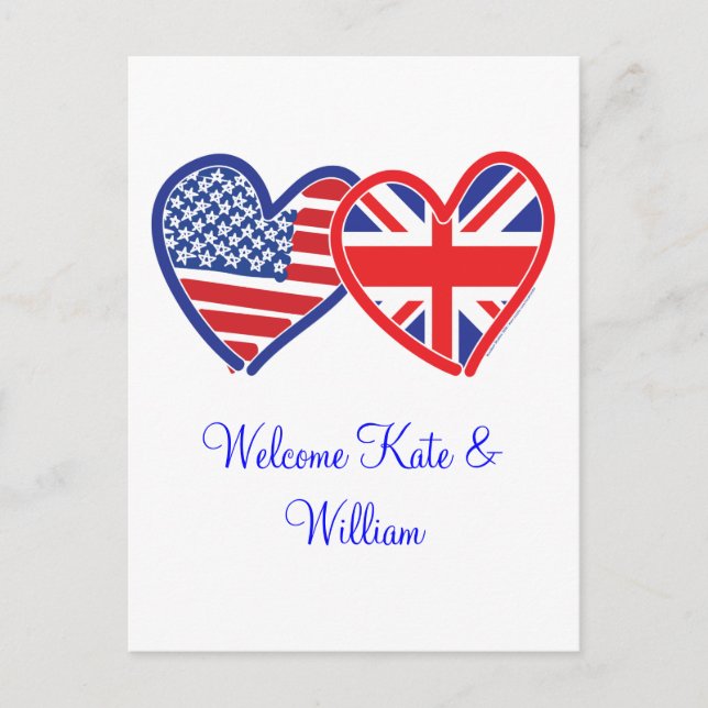 Welcome Kate & William/ Royal Wedding Postcard (Front)