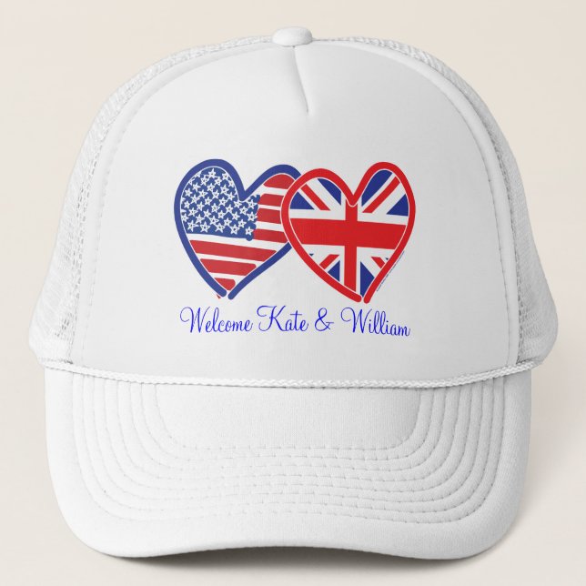 Welcome Kate & William/ Royal Wedding Trucker Hat (Front)