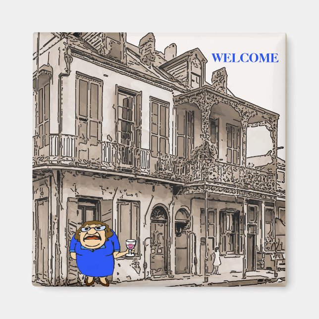 Welcome Lady on Desire St Magnet (Front)