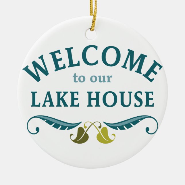 Welcome Lake House Ceramic Tree Decoration (Front)