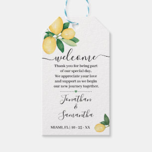 Welcome Lemons Wedding Favour Gift Tags