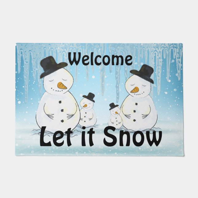 Welcome Let it snow snowmen Doormat (Front)
