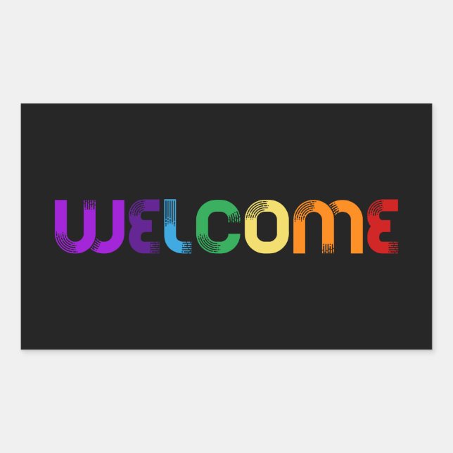 Welcome LGBT rainbow flag Rectangular Sticker (Front)