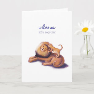 Welcome Little Explorer Lion Card