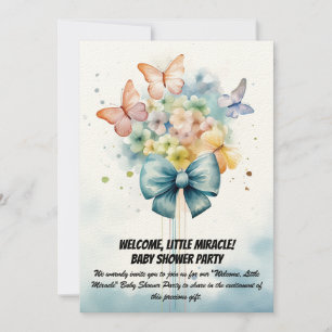 Welcome, Little Miracle! - Baby Shower Party Invit Invitation